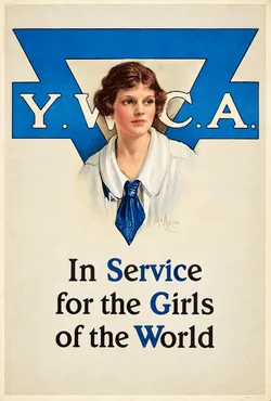 “The YWCA In Service for the Girls of the World”, a 1919 lithograph poster by artist Neysa McMein